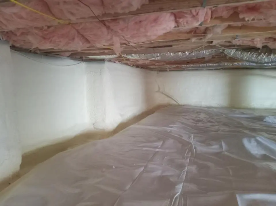 Crawl space encapsulation with closed-cell spray foam for Metal Roof Coating in New Haven